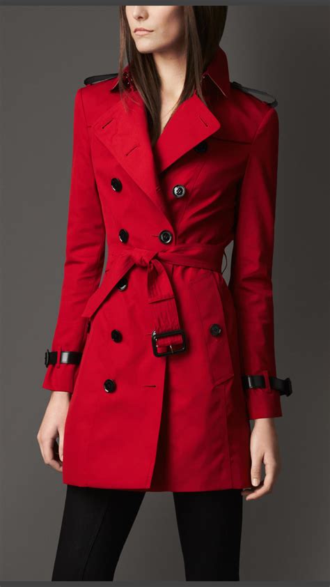 burberry cotton red trench women unlined|burberry trench women's sale.